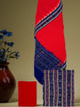 Navy Blue and Red Sambalpuri Handloom Cotton Dress Material