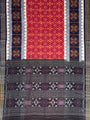 Red and Blue Handloom Cotton Sambalpuri Saree with Flower Motifs