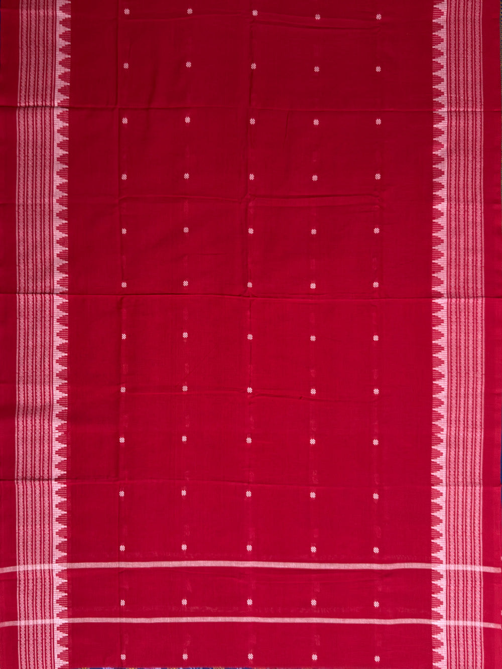 Royal Blue and Red Nuapatna Handloom Cotton Dress Material