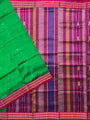 Green and Pink Pure Silk Handloom Khandua Patta Saree