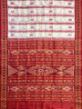 White and Red Pure Silk Handloom Khandua Patta Saree