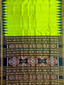 Lemon Yellow and Black Dongria Border Pure Silk Handloom Khandua Patta Saree