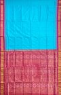 Aqua Blue and Pink Pure Sambalpuri Tissue Silk Handloom Saree