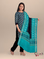 Black and Teal Sambalpuri Cotton Dress Material