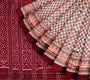 Beige and Maroon Handloom Cotton Sambalpuri Saree