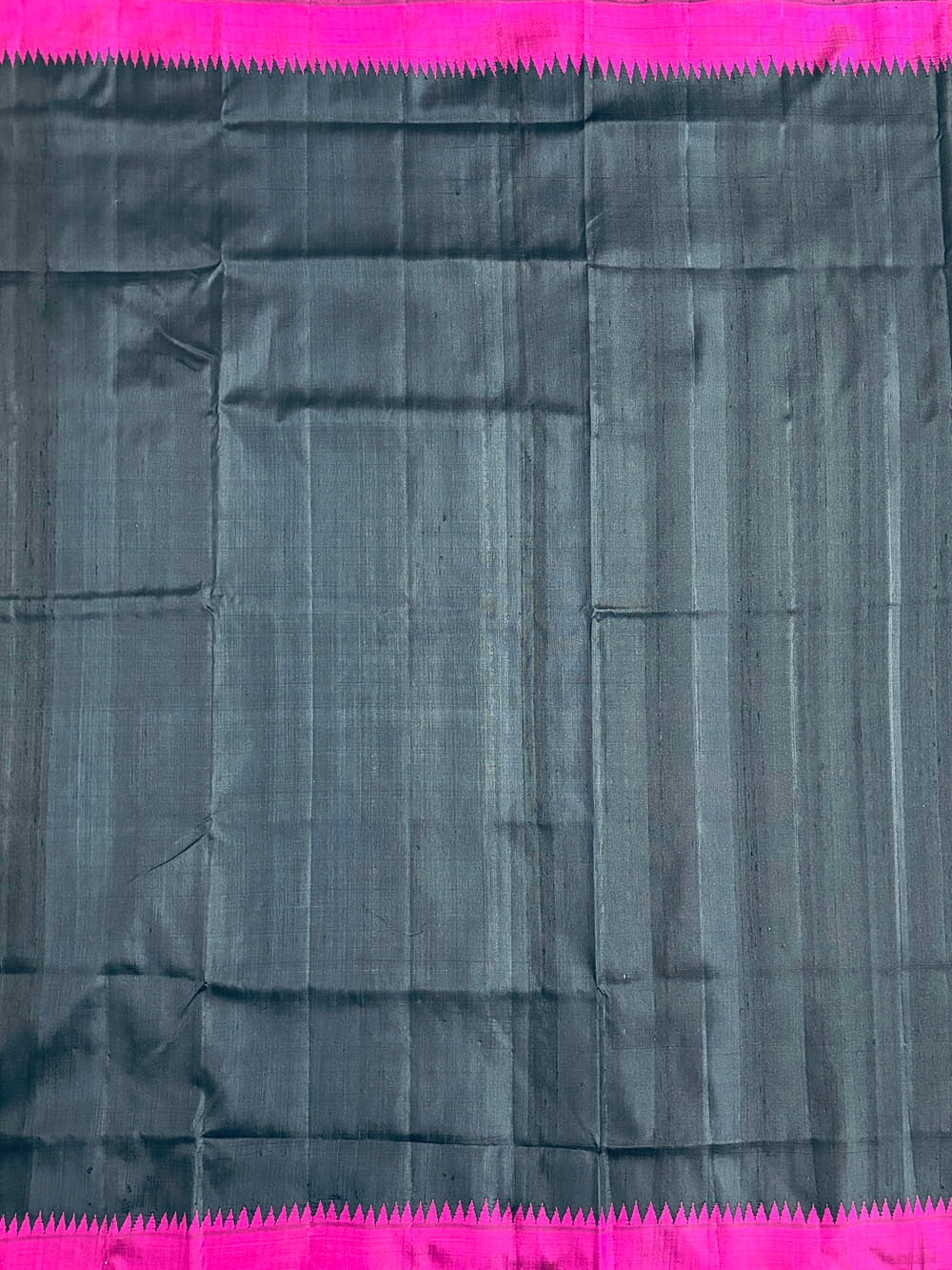 Black Double Pallu Handloom Berhampuri Pure Silk Patta Saree