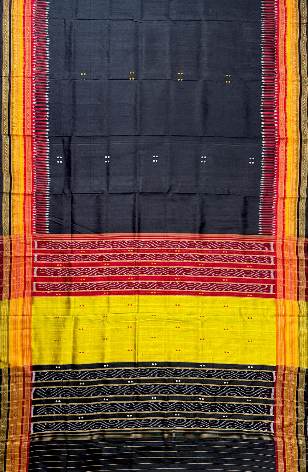 Black Kathiphera Pure Silk Handloom Khandua Patta Saree