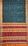 Black Odia Varnamala Pure Silk Handloom Khandua Patta Saree