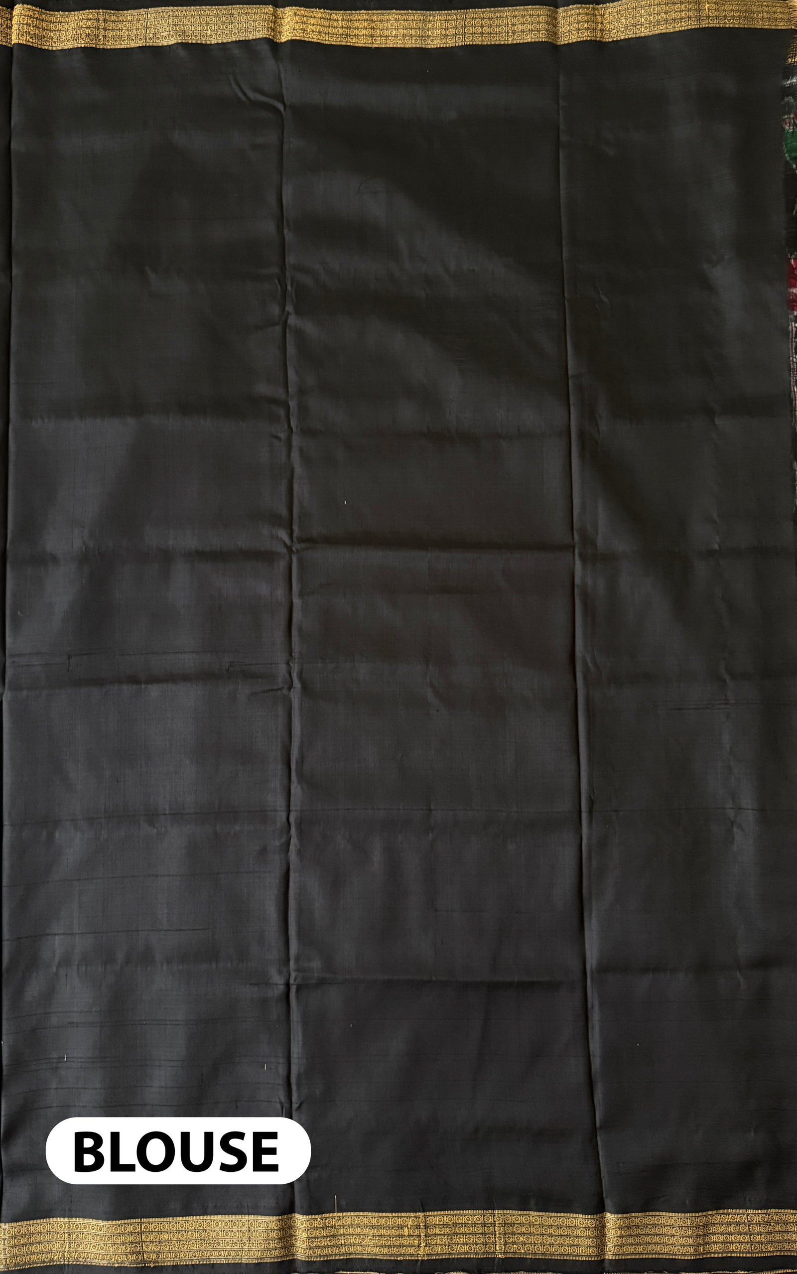 Black Pure Silk Handloom Khandua Patta Saree with Parrot and Lotus Motifs