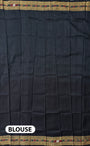 Black Pure Silk Handloom Khandua Patta Saree with Sankha Pattern