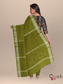 Black & Green Nuapatna Cotton Dress Material with Small buttas