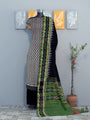 Black and Green Sambalpuri Cotton Dress Material