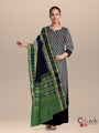 Black and Green Sambalpuri Cotton Dress Material