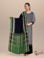Black and Green Sambalpuri Cotton Dress Material
