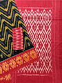 Black, Red and Golden Pochampally Mercerised Cotton Handloom Saree in Ikkat Pattern