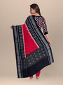 Black, Red and White Square Pattern Sambalpuri Handloom Cotton Dress Material