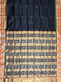 Black and Beige Pure Silk Handloom Khandua Patta Saree