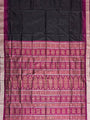 Black and Magenta Pure Sambalpuri Silk Handloom Saree
