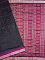 Black and Magenta Pure Sambalpuri Silk Handloom Saree