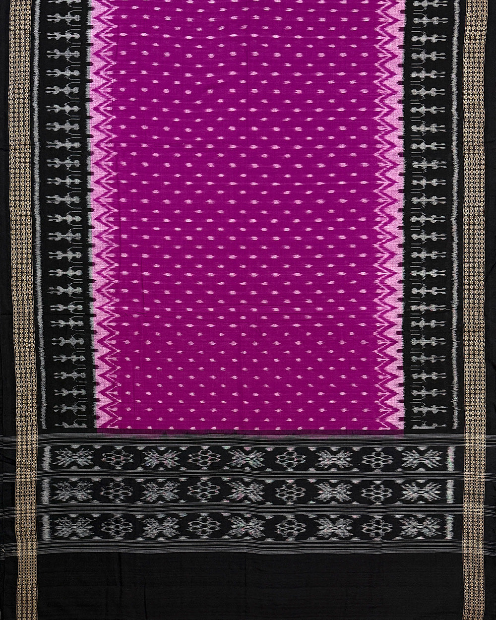 Black and Magenta Sambalpuri Handloom Cotton Dress Material