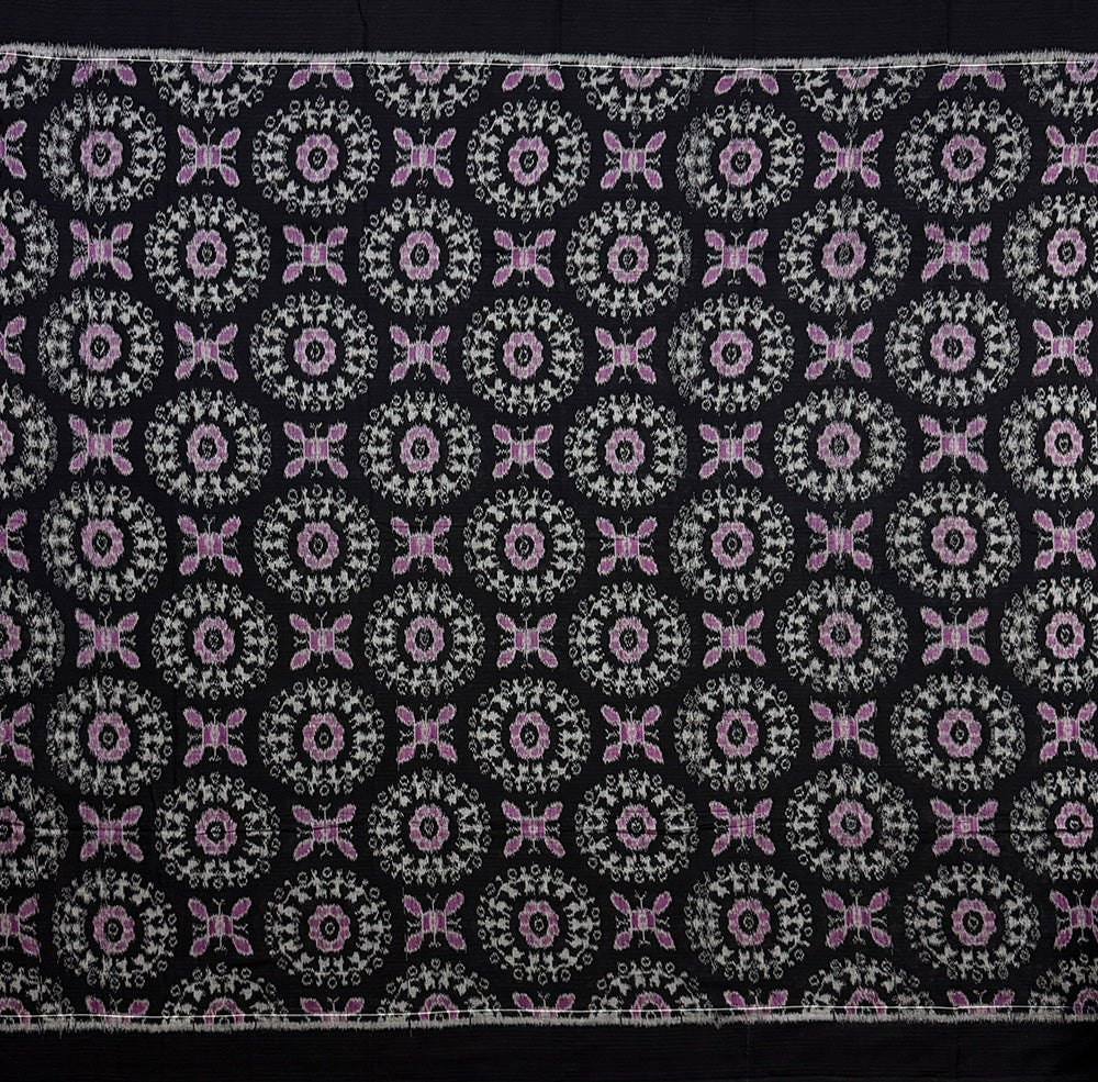Black and Magenta Sambalpuri Handloom Cotton Dress Material