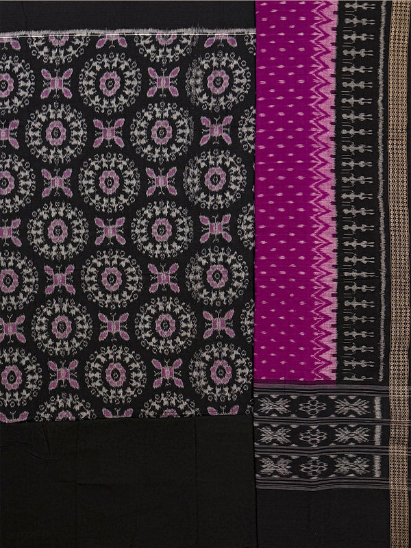 Black and Magenta Sambalpuri Handloom Cotton Dress Material
