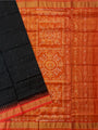 Black and Orange Pure Sambalpuri Tissue Silk Handloom Saree