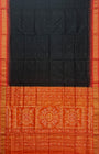Black and Orange Pure Sambalpuri Tissue Silk Handloom Saree
