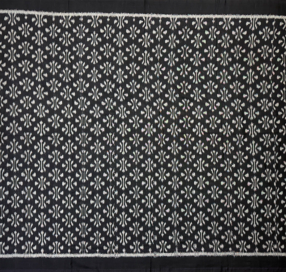 Black and Peach Sambalpuri Handloom Cotton Dress Material