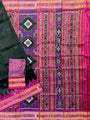Black and Pink Pure Silk Handloom Khandua Patta Saree