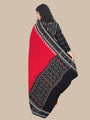 Black and Red Flower Motif Sambalpuri Handloom Cotton Dress Material