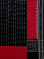 Black and Red Flower Motif Sambalpuri Handloom Cotton Dress Material