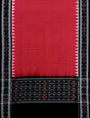 Black and Red Pasapalli Pattern Sambalpuri Handloom Cotton Dress Material