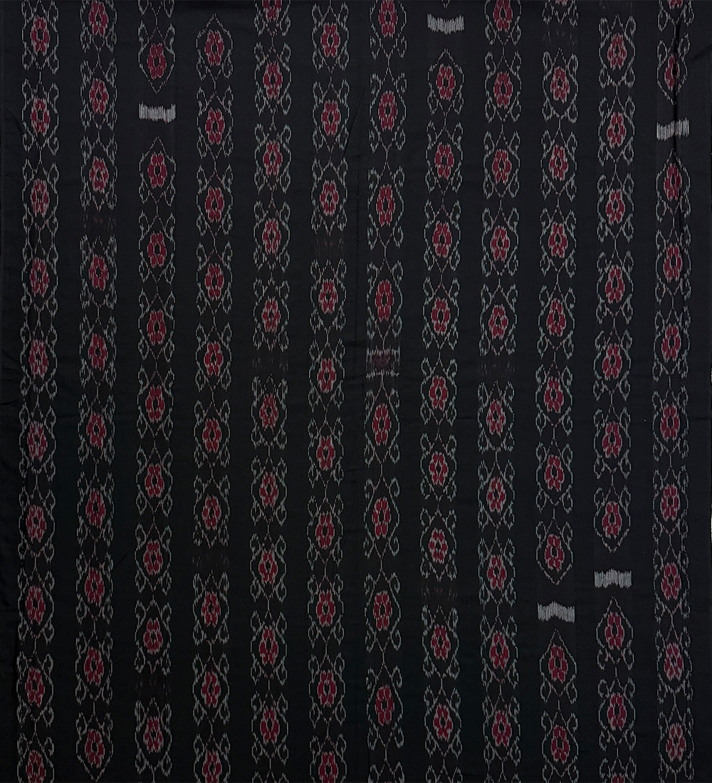 Black and Red Sambalpuri Handloom Cotton Dress Material
