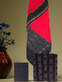 Black and Red Sambalpuri Handloom Cotton Dress Material