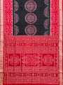 Black and Red Pure Sambalpuri Silk Handloom Saree