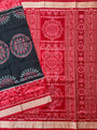 Black and Red Pure Sambalpuri Silk Handloom Saree