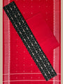 Black and Red Tribal Pattern Nuapatna Handloom Cotton Dress Material