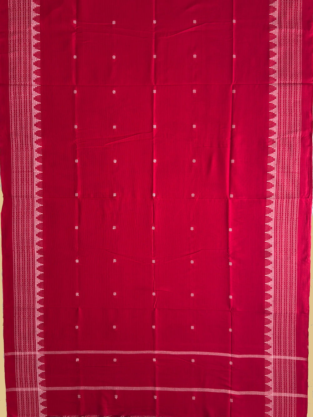 Black and Red Tribal Pattern Nuapatna Handloom Cotton Dress Material