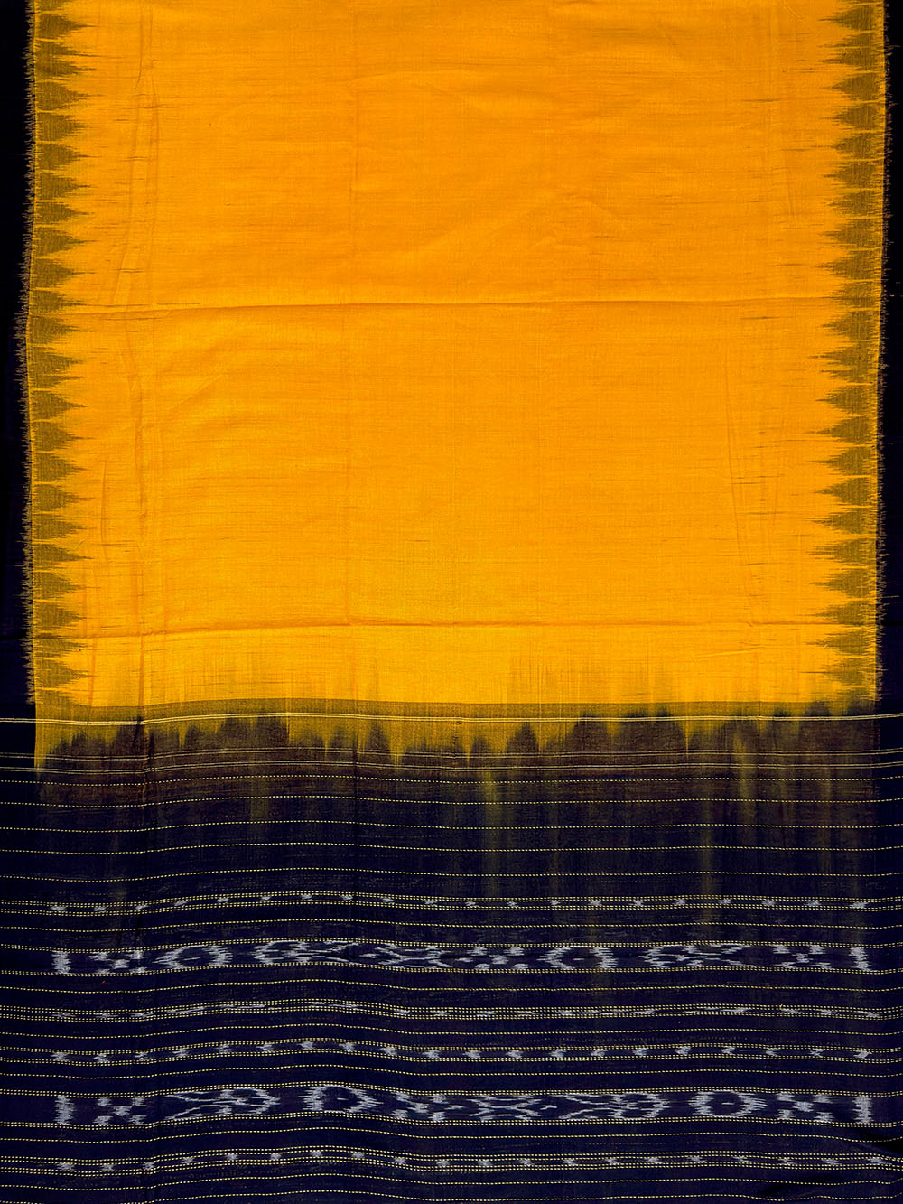 Black and Yellow Pasapalli Pattern Nuapatna Handloom Cotton Dress Material