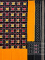 Black and Yellow Sambalpuri Handloom Cotton Dress Material in Ashwini Pattern