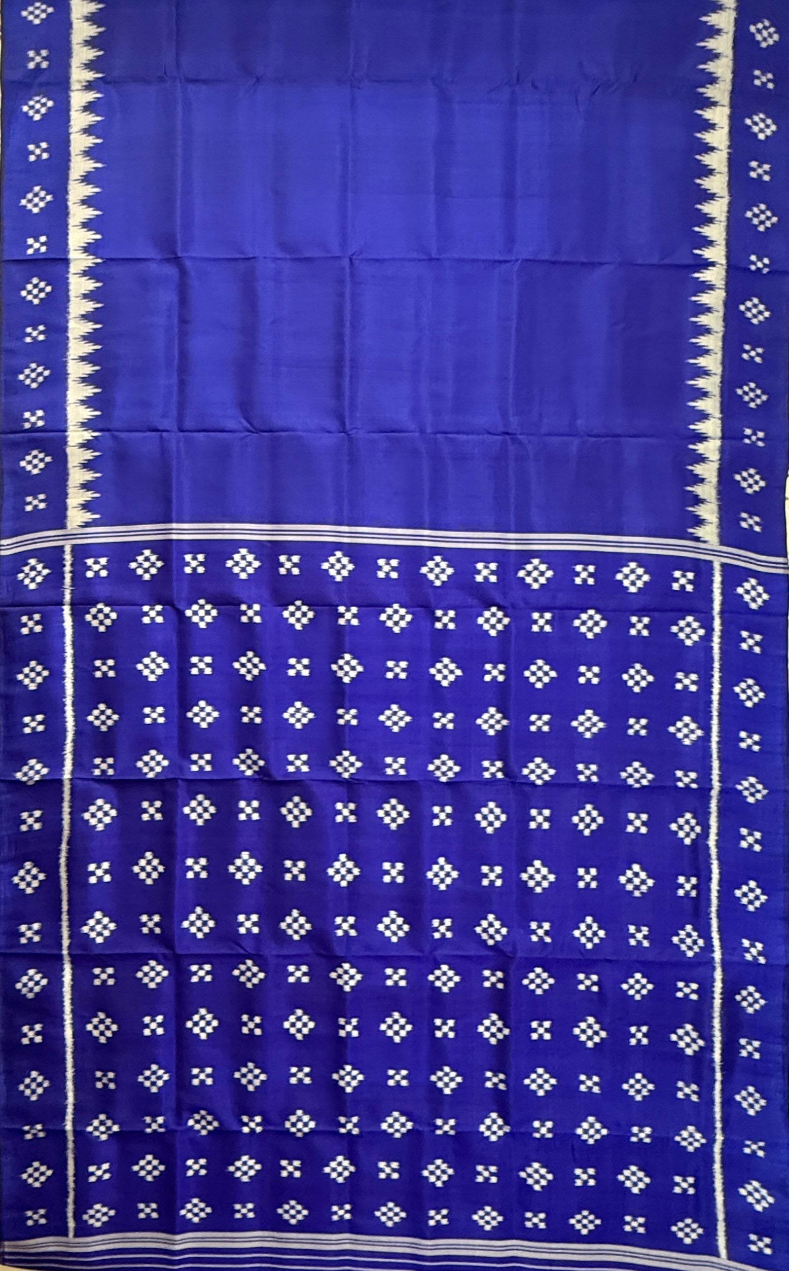 Blue Pure Silk Handloom Khandua Patta Saree with Pasapalli Design