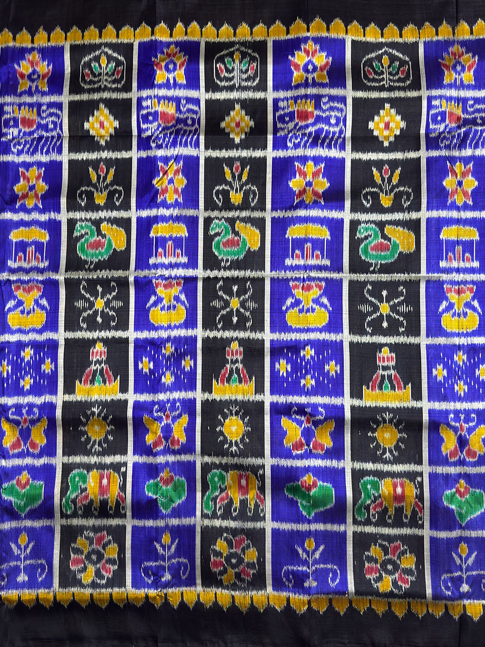 Blue and Black Nabakothi Handloom Khandua Patta Saree