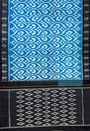 Blue and Black Pochampally Mercerised Cotton Handloom Saree in Ikkat Pattern