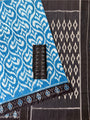 Blue and Black Pochampally Mercerised Cotton Handloom Saree in Ikkat Pattern