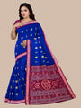 Blue and Maroon Handloom Cotton Sambalpuri Saree