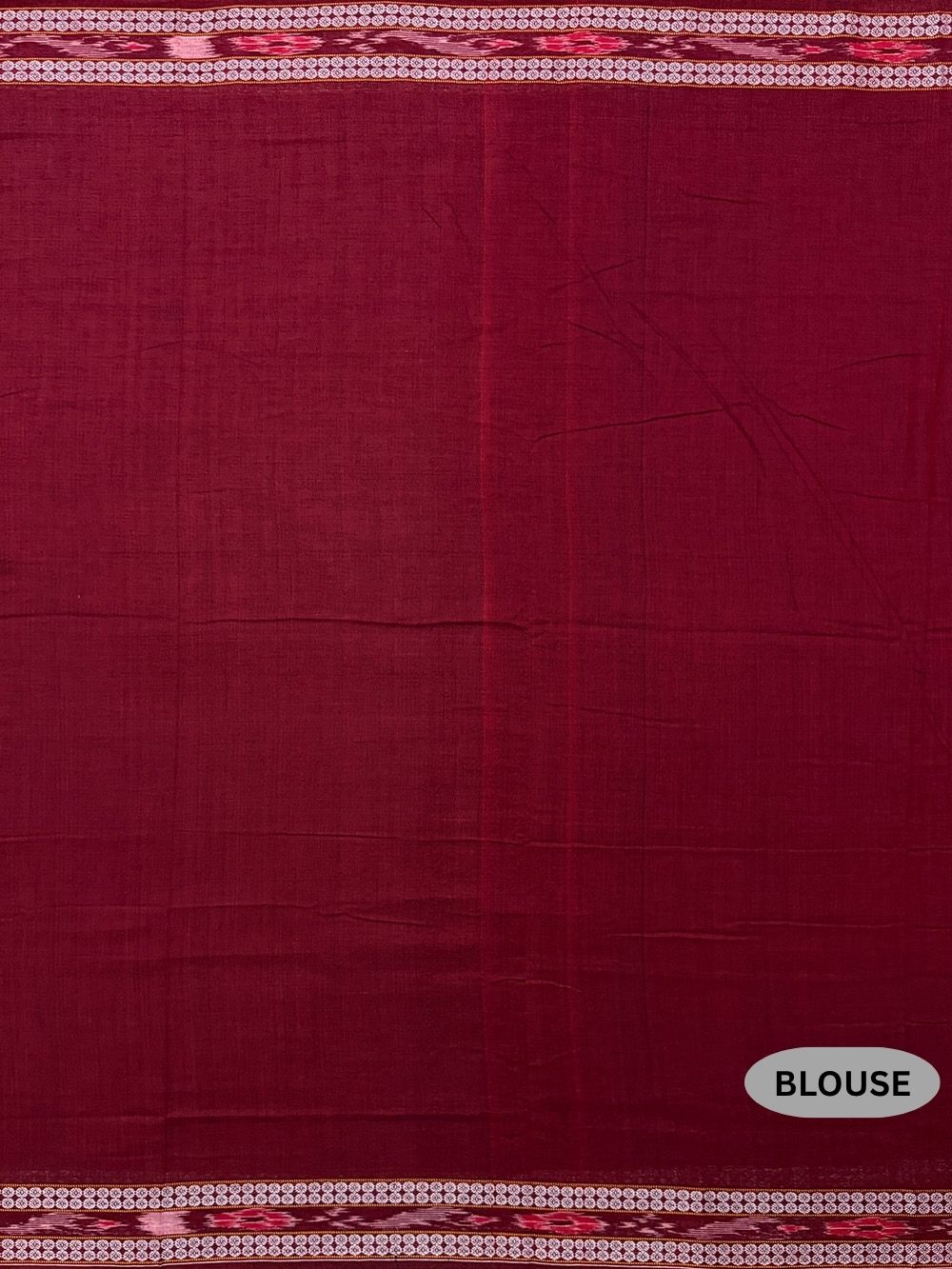 Blue and Maroon Nuapatna Handloom Cotton Saree with Embroidered Motifs