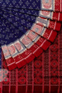 Blue and Red Handloom Cotton Sambalpuri Saree