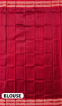 Blue and Red Pure Silk Handloom Khandua Patta Saree with Tribal Motifs