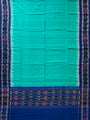 Blue and Teal Sambalpuri Handloom Cotton Dress Material With Parrot Motifs